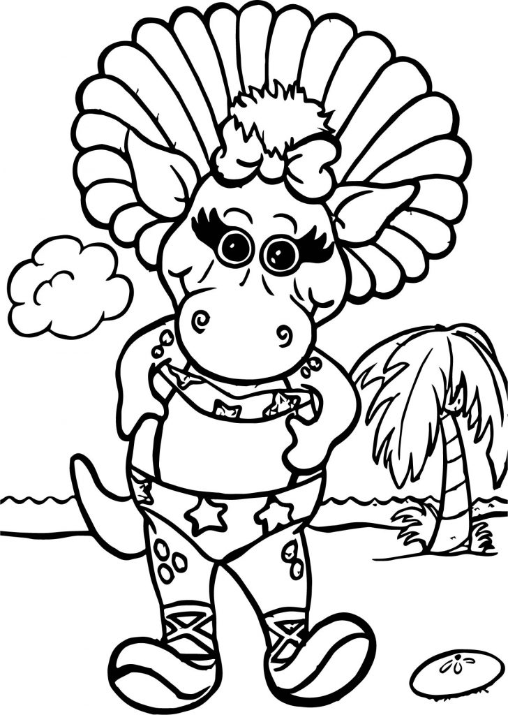 Baby Bop Wears A Swimsuit Coloring Page - Wecoloringpage.com