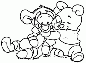 Baby Pooh And Tigger By Gettin Coloring Page