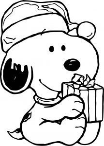 Baby Snoopy Christmas Coloring Page