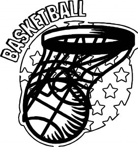 Basketball Playing Basketball Coloring Page