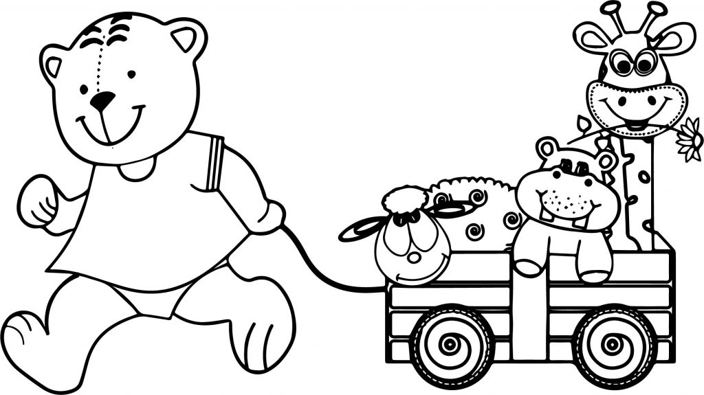 Bear And Toys Coloring Page - Wecoloringpage.com