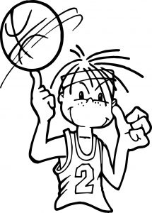 Boy Playing Basketball Coloring Page