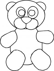 Cute Toy Bear Cartoon Coloring Page