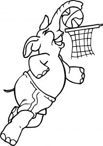 Elephant Playing Basketball Coloring Page