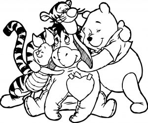 Friendship Cartoon Hug Coloring Page