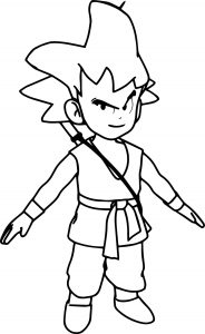 Goku Manga Anime Cartoon Character Coloring Page