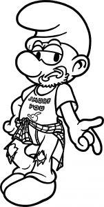 Grunge Smurf Coloring Page