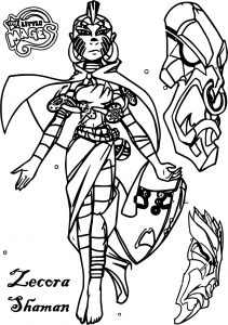 Human Humanized Mage Magic Masks My Little Mages Shaman Zecora Coloring Page