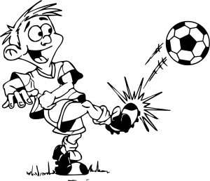 Kick A Ball Kids Playing Football Coloring Page