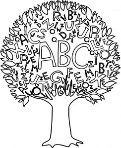 Math Abc Tree Borders Coloring Page