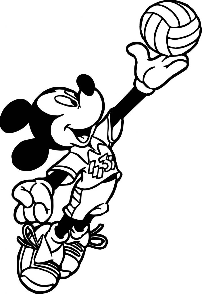 Mickey Volleyball Coloring Page | Wecoloringpage.com