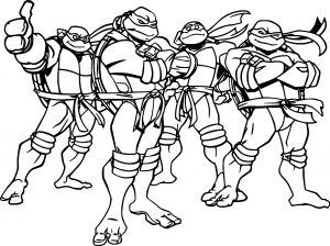 Ninja Turtles Cartoon Coloring Page