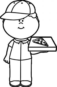 Pizza Delivery Boy Coloring Page
