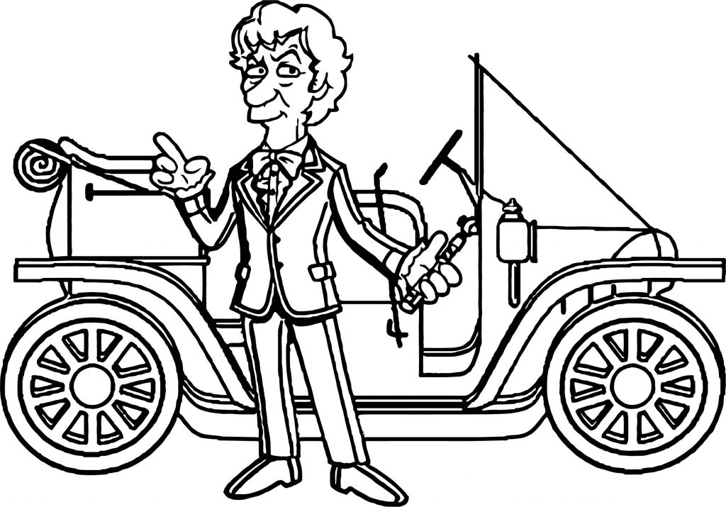Simpsons Taxi Driver Car Coloring Page - Wecoloringpage.com