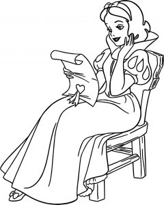 Snow White Reading Coloring Page