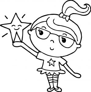 Stars On Girl Hand Coloring Page