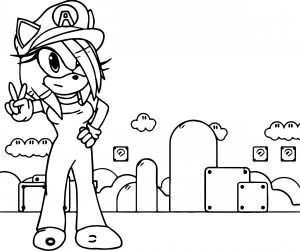 Super Mario Amy Rose Amies Roses Coloring Page