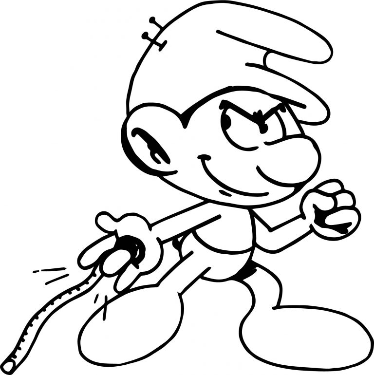 Tailor Smurf Measuring Tape Coloring Page - Wecoloringpage.com