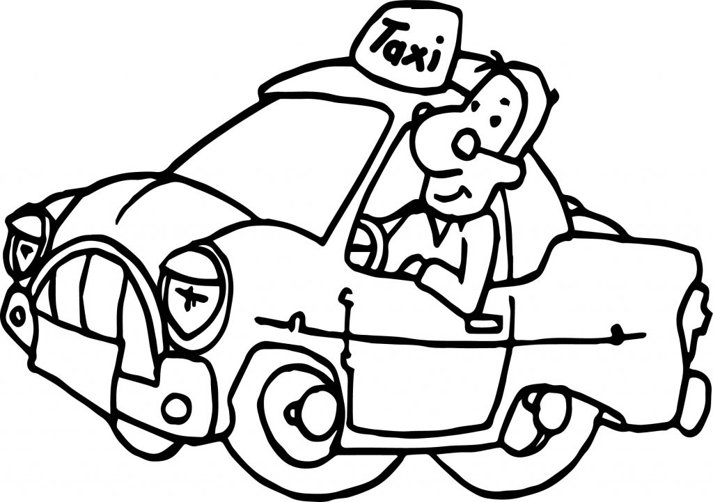 Taxi Driver Car Coming Coloring Page - Wecoloringpage.com