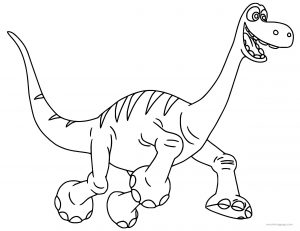 The Good Dinosaur Disney Arlo Cartoon Coloring Pages