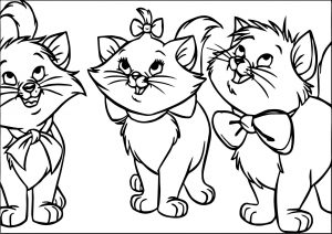 Three Disney The Aristocats Coloring Page