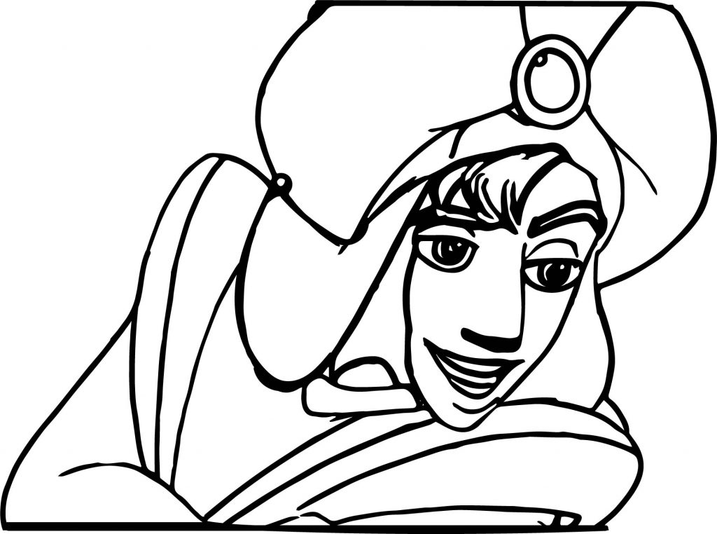 Walt Disney Prince Aladdin Hello Walt Disney Characters Coloring Page