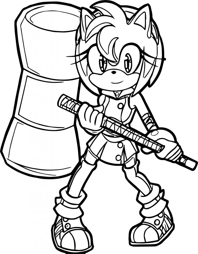 Warrior Amy Rose Full Coloring Page - Wecoloringpage.com