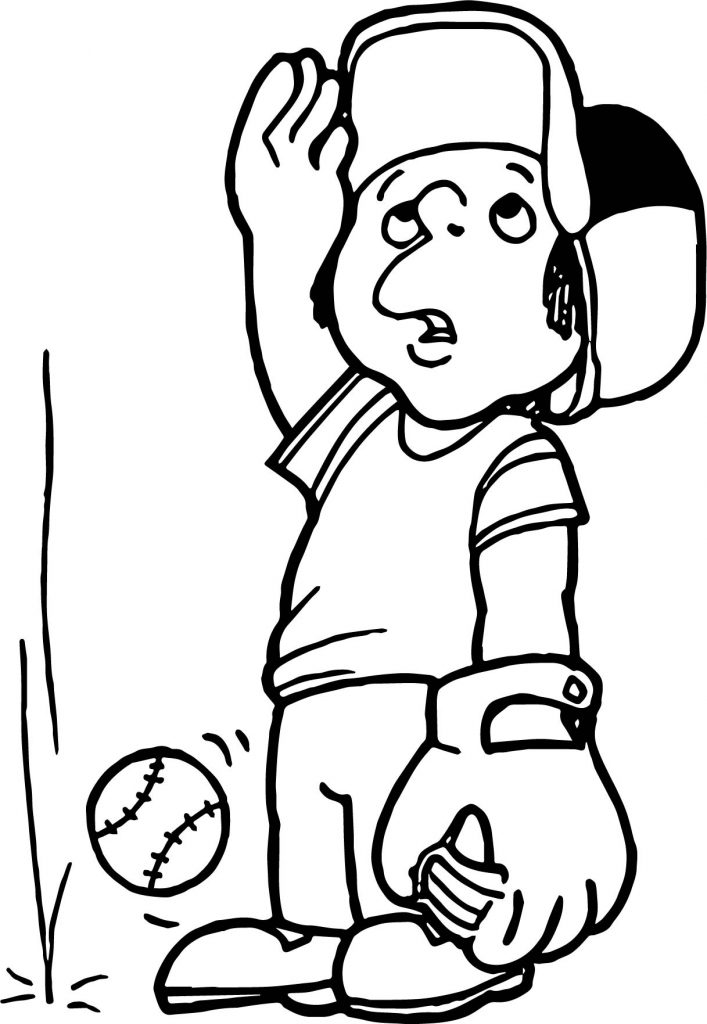 Where Is The Ball Child Playing Baseball Coloring Page - Wecoloringpage.com