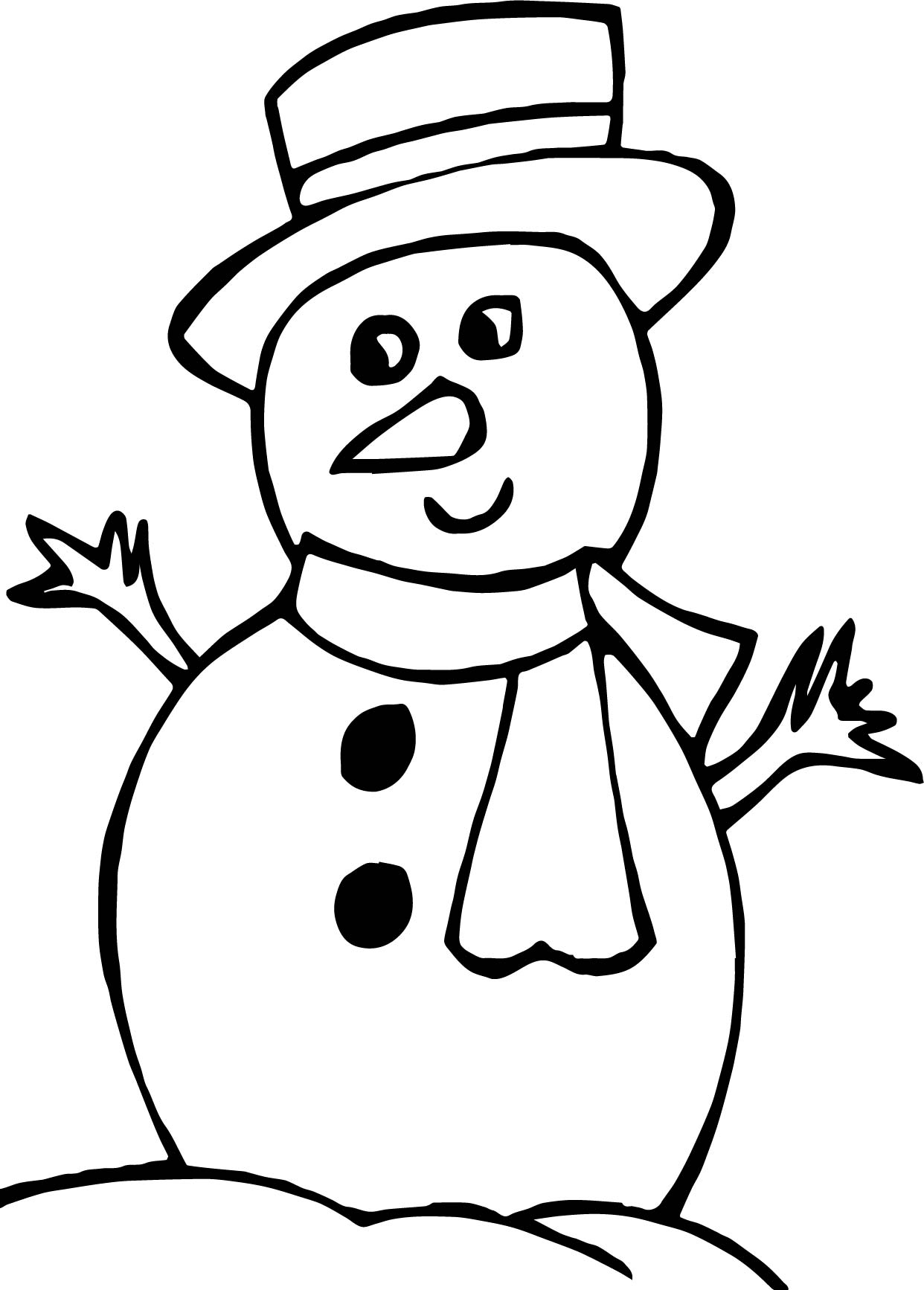 Winter Looking Snowman Coloring Page - Wecoloringpage.com