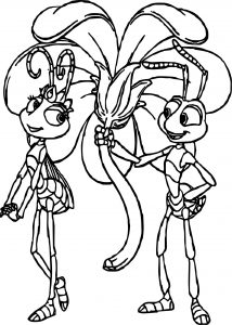 A Bugs Life Gift Flower Coloring Page