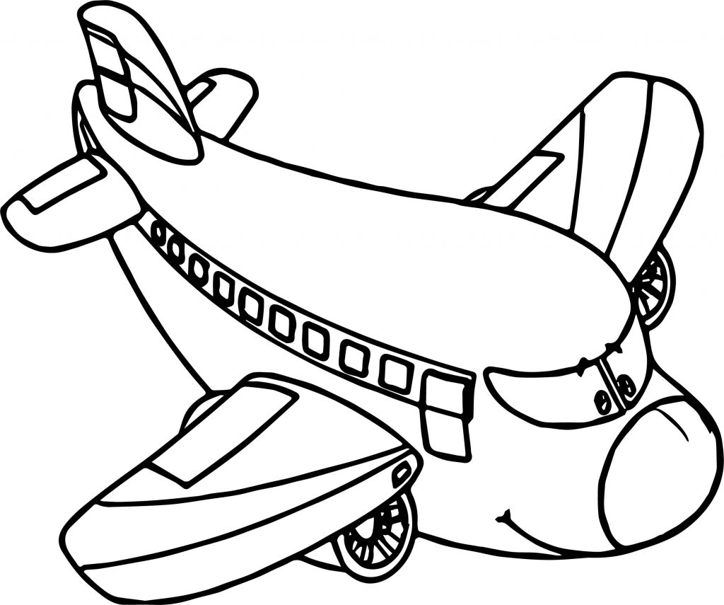 Airplane Cartoon Coloring Page - Wecoloringpage.com