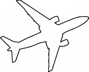 Airplane Outline Silhouette Coloring Page