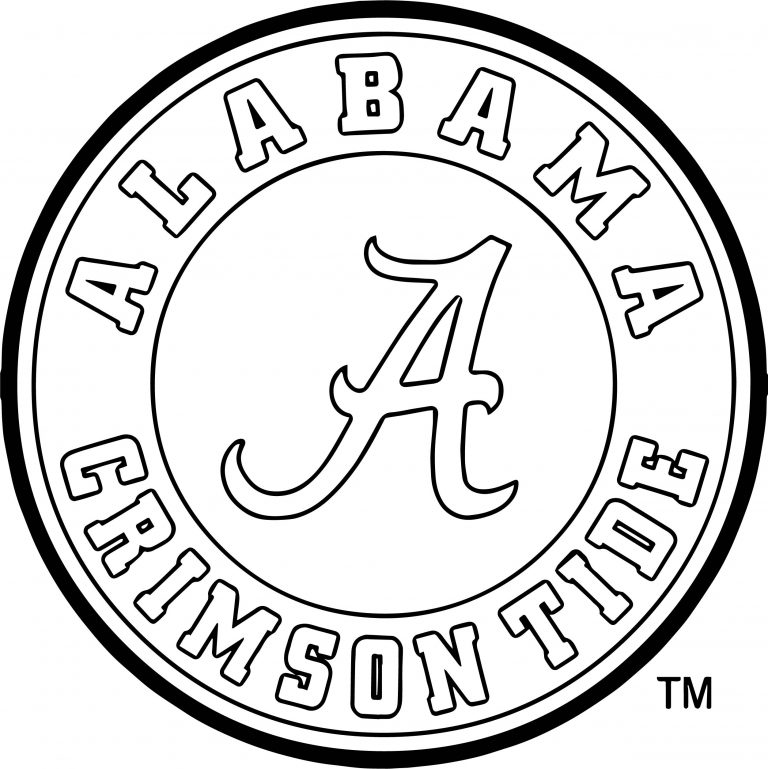 Alabama Crimson Circle Logo Coloring Page - Wecoloringpage.com