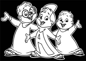 Alvin And Chipmunks Black Background Coloring Page