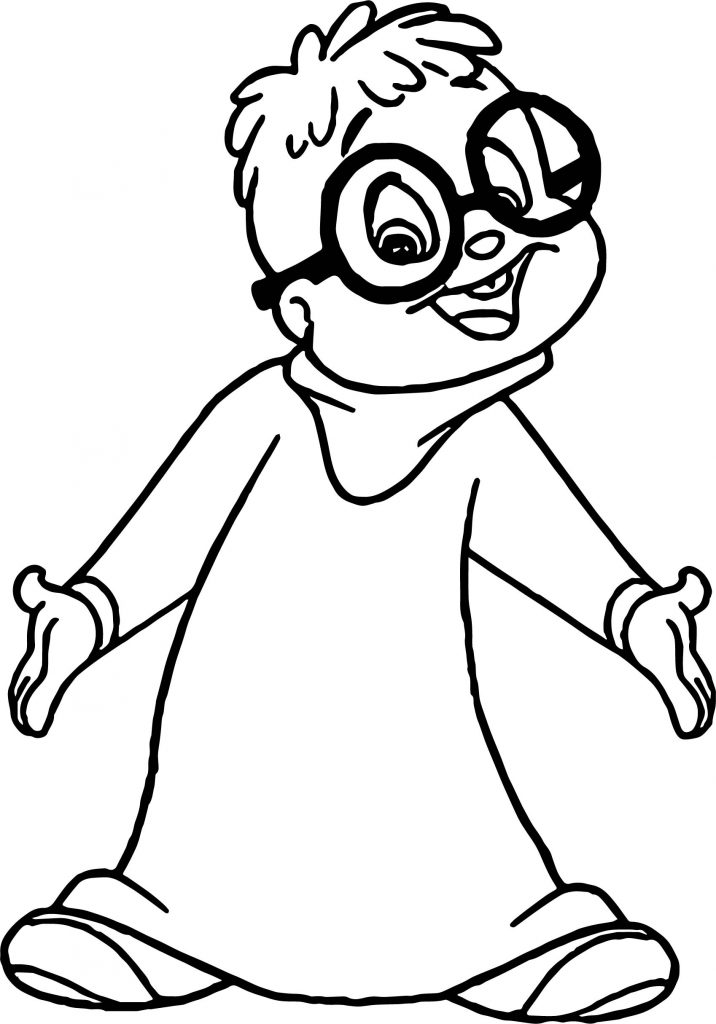 Alvin And Chipmunks Glasses Kid Coloring Page - Wecoloringpage.com