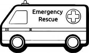 Ambulance Emergency Rescue Car Coloring Page