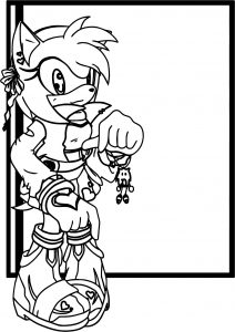 Amy Rose Key Chain Coloring Page