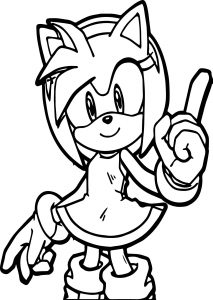 Amy Rose One Finger Coloring Page