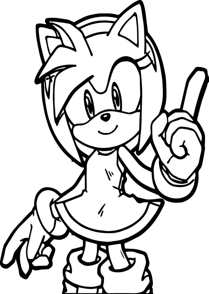 Amy Rose One Finger Coloring Page – Wecoloringpage.com