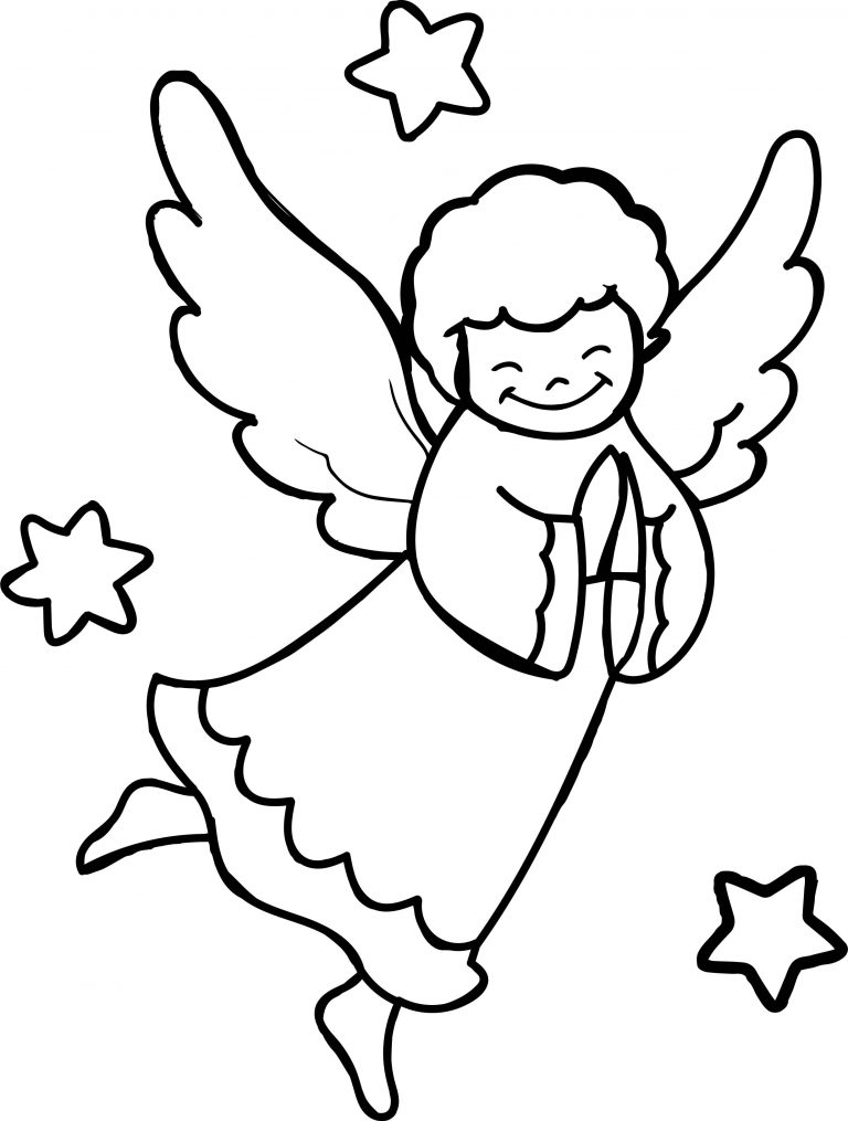 Angel Prayer Coloring Page | Wecoloringpage.com