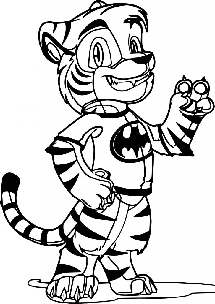 Batman Shirt Tiger Coloring Page - Wecoloringpage.com