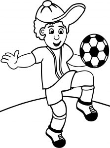 Cartoon Child Playing Football Toots Hallam Playing Football Coloring Page