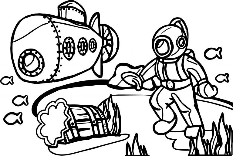 Cartoon Underwater Adventure Coloring Page - Wecoloringpage.com