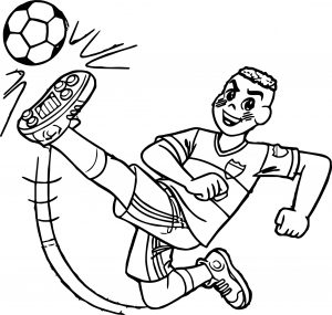Cascao Boy Kicking Ball Coloring Page