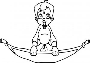 Chhota Bheem Flying Carpet Coloring Pages
