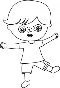Child Boy One Leg Coloring Page
