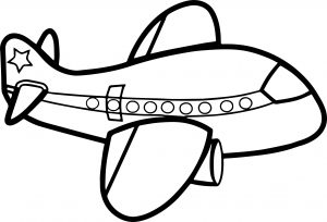 Cute Big Airplane Coloring Page