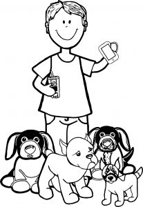 Deband Pups Boy Tablet Dogs Coloring Page