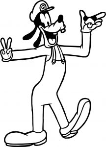 Disney Goofy Face Coloring Page