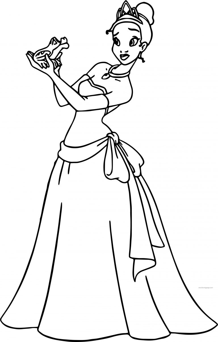 Disney The Princess And The Frog Kiss Coloring Page - Wecoloringpage.com